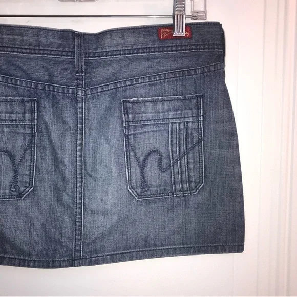 COH Women’s medium blue denim mini skirt with pockets in size 28 or 6 in EUC - Picture 8 of 11